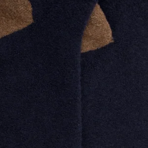 Homme Doré Doré Chaussettes Hautes^Mi-bas homme en laine polaire - Bleu marine & seigle