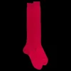 Homme Doré Doré Chaussettes Hautes^Mi-bas homme fins à côtes 100% fil d'Écosse - Rouge Cerise