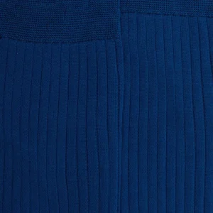 Homme Doré Doré Chaussettes Hautes^Mi-bas homme fins à côtes 100% fil d'Écosse - Bleu Cosmos