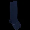 Homme Doré Doré Chaussettes Hautes^Mi-bas homme fins en coton égyptien - Bleu Matelot