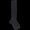 Homme Doré Doré Chaussettes Hautes^Mi-bas homme luxe à côtes en laine mérinos extra fine - Gris anthracite