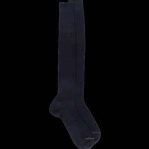 Homme Doré Doré Chaussettes Hautes^Mi-bas homme luxe 100% fil d'Ecosse extra fin - Bleu marine foncé