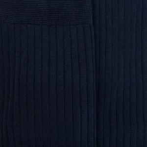 Homme Doré Doré Chaussettes Hautes^Mi-bas homme luxe 100% fil d'Ecosse extra fin - Bleu marine