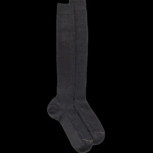 Homme Doré Doré Chaussettes Hautes^Mi-bas homme luxe en cachemire et soie - Gris anthracite
