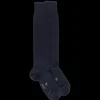 Homme Doré Doré Chaussettes Hautes^Mi-bas homme Sensation en laine et coton - Bleu marine et foncé