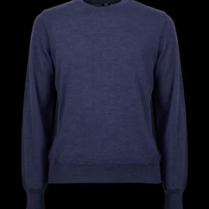 Doré Doré Pullover^Pull à col rond en pure laine - Bleu corsaire