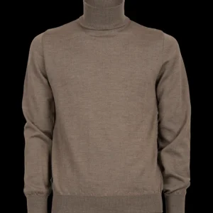 Doré Doré Pullover^Pull à col roulé en pure laine - Marron Caille