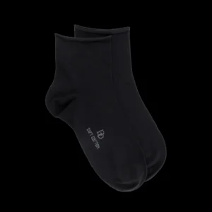 Femme Doré Doré Socquettes^Socquettes avec bord roulé en coton égyptien -