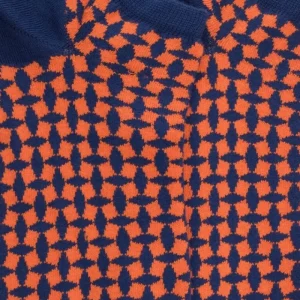 Homme Doré Doré Socquettes^Socquettes en coton égyptien pour hommes avec motifs géométriques - Bleu Voilier