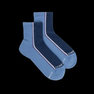 Femme Doré Doré Socquettes^Socquettes en coton éponge à motifs colorés pour femmes - Bleu Macadam