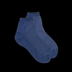 Femme Doré Doré Socquettes^Socquettes pour femmes en fil d'Ecosse avec transparents - Bleu Voilier