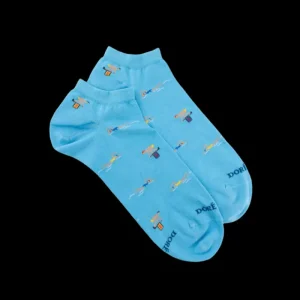 Homme Doré Doré Socquettes^Socquettes pour hommes en fil d'Ecosse à motifs de natation - Bleu Pirogue