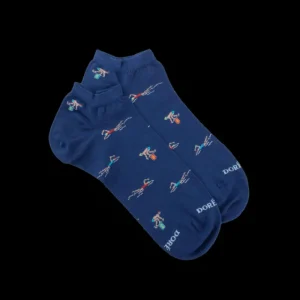 Homme Doré Doré Socquettes^Socquettes pour hommes en fil d'Ecosse à motifs de natation - Bleu Voilier