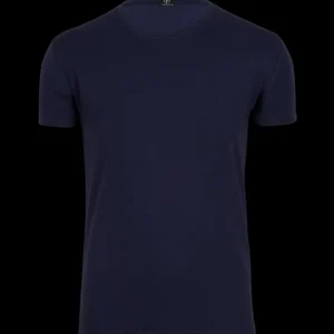Doré Doré T-shirts^T-shirt homme en coton - Bleu marine foncé