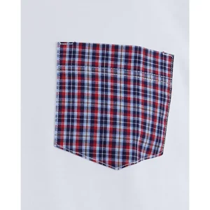 Doré Doré T-shirts^T-shirt homme en coton avec poche à motifs - Bleu marine & Rouge Ponceau