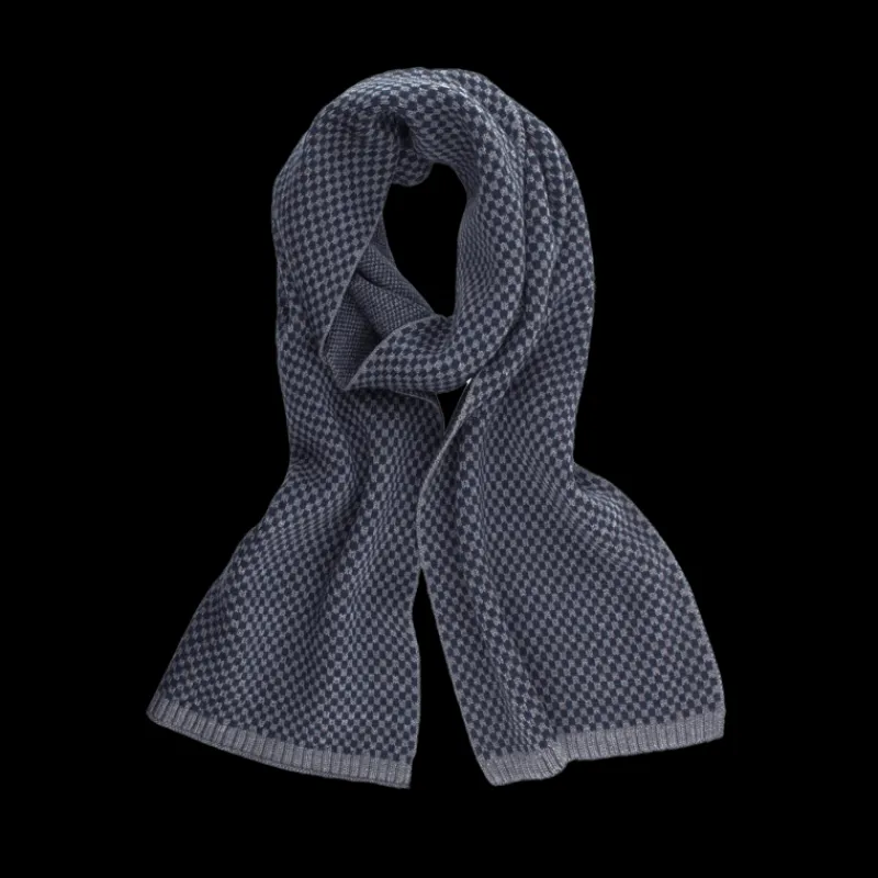 charpe_pour_homme_en_lain_0-1.webp Doré Doré Écharpes^Écharpe pour homme en laine vierge à motifs rectangulaires bicolores. - Gris oxford & Bleu Voilier