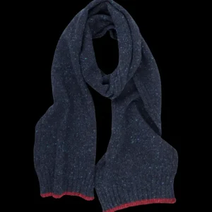 Doré Doré Écharpes^Écharpe unisexe en laine - Bleu marine foncé & rouge amarante