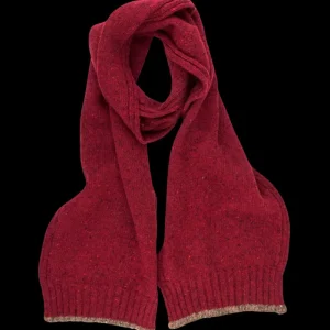 Doré Doré Écharpes^Écharpe unisexe en laine - Rouge amarante & Blanc Grive