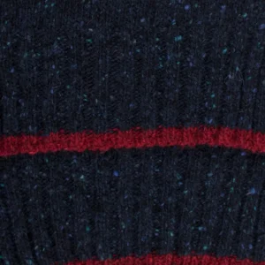 Doré Doré Écharpes^Écharpe unisexe en laine - Bleu marine foncé & rouge amarante