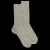Homme Doré Doré Chaussettes^Chaussettes à côtes unies en lin et coton pour hommes - Vert mélèze
