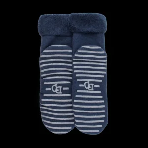 Femme Doré Doré Chaussettes^Chaussettes anti-dérapantes femme en coton - Bleu Caban