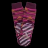 Femme Doré Doré Chaussettes^Chaussettes anti-dérapantes femme en coton à motif tapis - Rouge sangria