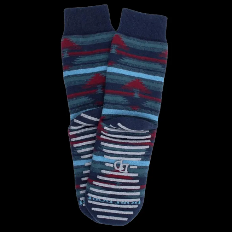 chaussettes_antidrapantes_0-8.webp Femme Doré Doré Chaussettes^Chaussettes anti-dérapantes femme en coton à motif tapis - Bleu Caban