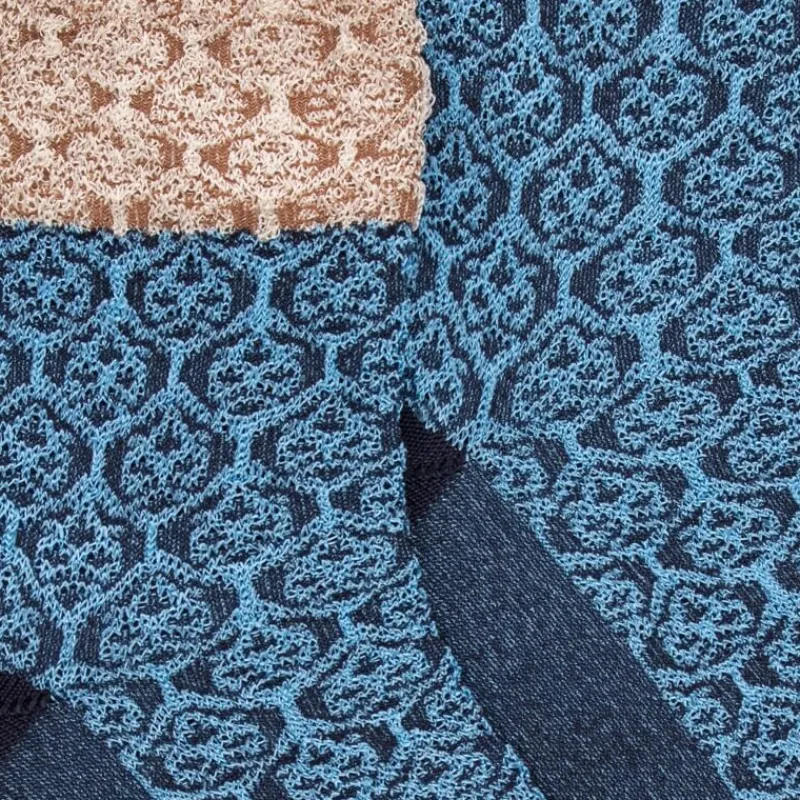chaussettes_courtes_pour__1-3.webp Femme Doré Doré Socquettes^Chaussettes courtes pour femmes en viscose avec motifs arabes - Bleu Pirogue