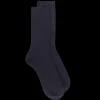 Homme Doré Doré Chaussettes^Chaussettes côtelées en laine Mérinos épaisse - Bleu foncé
