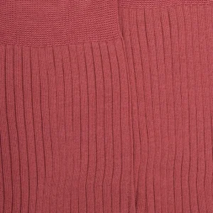 Homme Doré Doré Chaussettes^Chaussettes côtelées pour hommes en fil d'Ecosse 100% uni - Rose Jouy