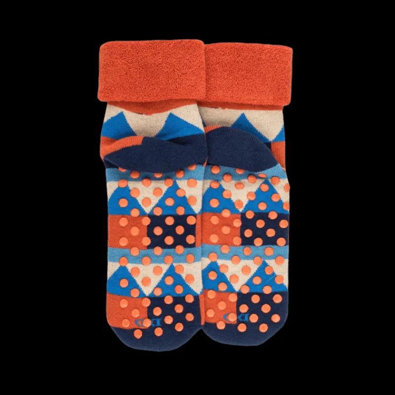 chaussettes_en_coton__mot_0-1.webp Enfant Doré Doré Chaussettes^Chaussettes en coton à motifs géométriques pour enfants - Bleu Voilier