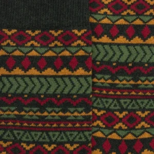 Homme Doré Doré Chaussettes^Chaussettes en coton à motifs tribaux pour hommes - Vert thym