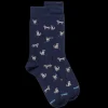 Homme Doré Doré Chaussettes^Chaussettes en coton égyptien pour hommes avec motifs de chiens - Bleu Matelot