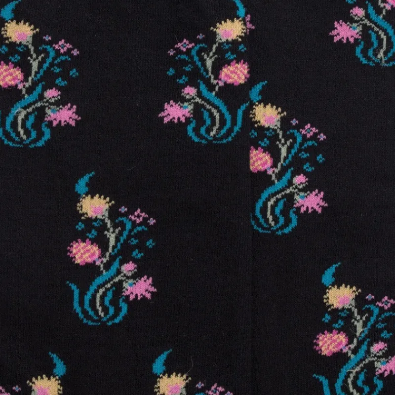 chaussettes_en_coton_gypt_1-4.webp Femme Doré Doré Chaussettes^Chaussettes en coton égyptien pour femmes avec motifs de bouquets de fleurs -