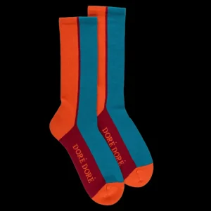 Homme Doré Doré Chaussettes^Chaussettes en coton éponge à motifs colorés pour hommes -