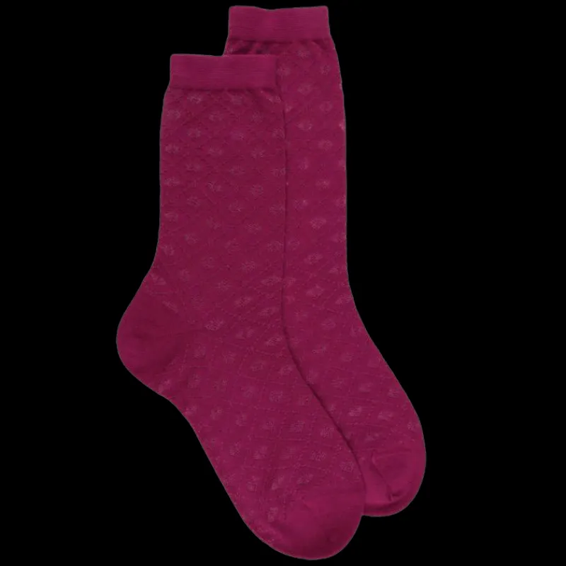 chaussettes_en_laine_avec_0.webp Femme Doré Doré Chaussettes^Chaussettes en laine avec losanges ajourés -