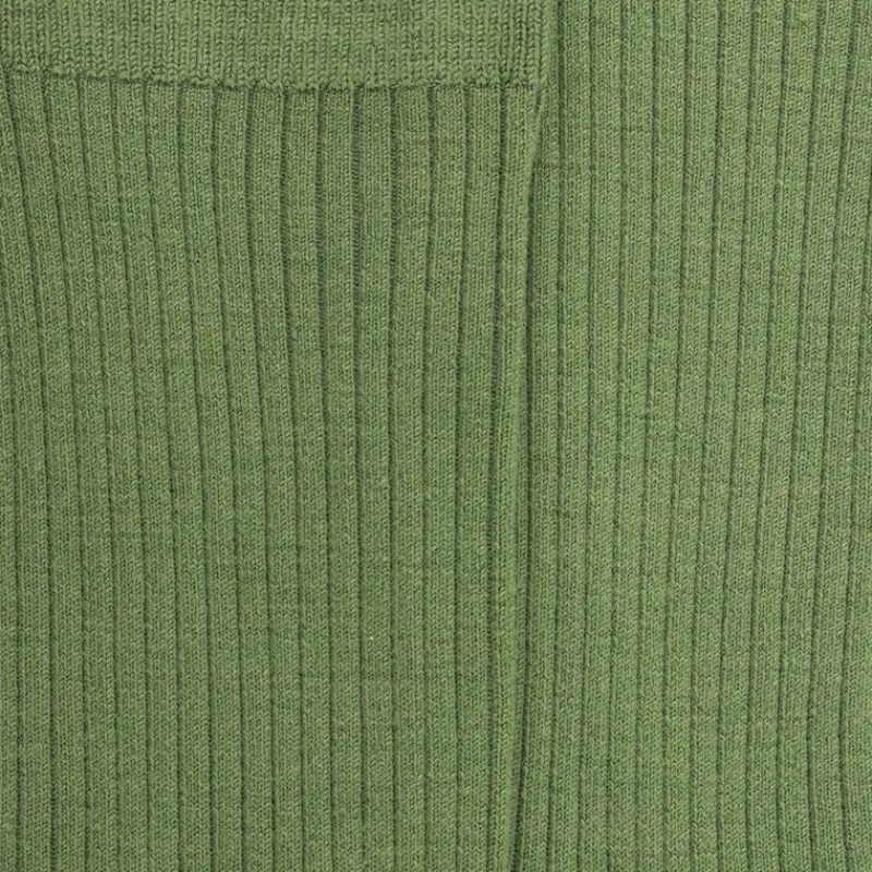 chaussettes_en_laine_unie_1-1.webp Femme Doré Doré Chaussettes^Chaussettes en laine unie côtelée pour femmes - Vert Campagne