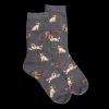 Enfant Doré Doré Chaussettes^Chaussettes enfant en coton à motif chiens et chats - Gris oxford