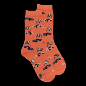 Enfant Doré Doré Chaussettes^Chaussettes enfant en coton à motifs voitures de course -