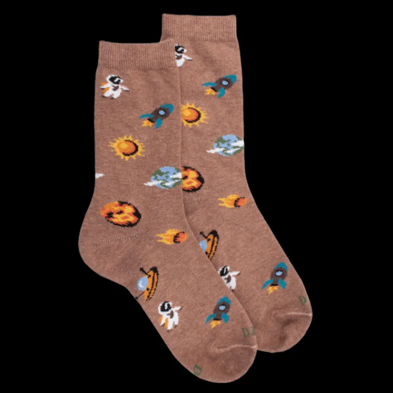 chaussettes_enfant_en_cot_0-3.webp Enfant Doré Doré Chaussettes^Chaussettes enfant en coton à motif univers - Marron Caille