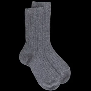 Enfant Doré Doré Chaussettes^Chaussettes enfants côtelées en coton doux - Gris