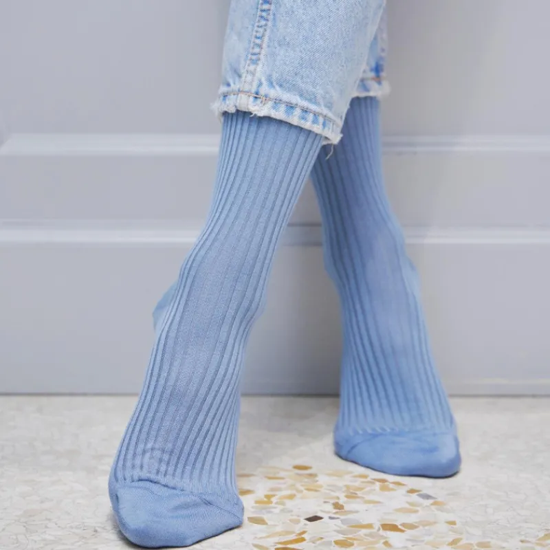 chaussettes_femme__ctes_e_1-12.webp Femme Doré Doré Chaussettes^Chaussettes femme à côtes en fil d'Écosse - Bleu Antarctique