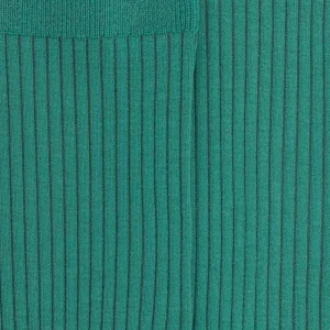 Femme Doré Doré Chaussettes^Chaussettes femme à côtes en fil d'Écosse - Vert Menthe