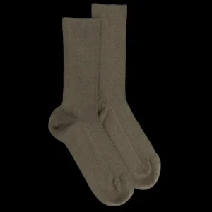 Femme Doré Doré Chaussettes^Chaussettes femme à côtes sans bord élastique en coton -