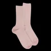 Femme Doré Doré Chaussettes^Chaussettes femme à côtes sans bord élastique en coton - Rose Praline
