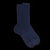 Femme Doré Doré Chaussettes^Chaussettes femme à côtes sans bord élastique en fil d'Écosse - Bleu Matelot