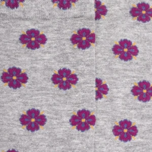 Femme Doré Doré Chaussettes^Chaussettes femme en angora à motifs fleurs - Gris Rocheux