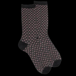 Femme Doré Doré Chaussettes^Chaussettes femme en coton à motif géométrique -