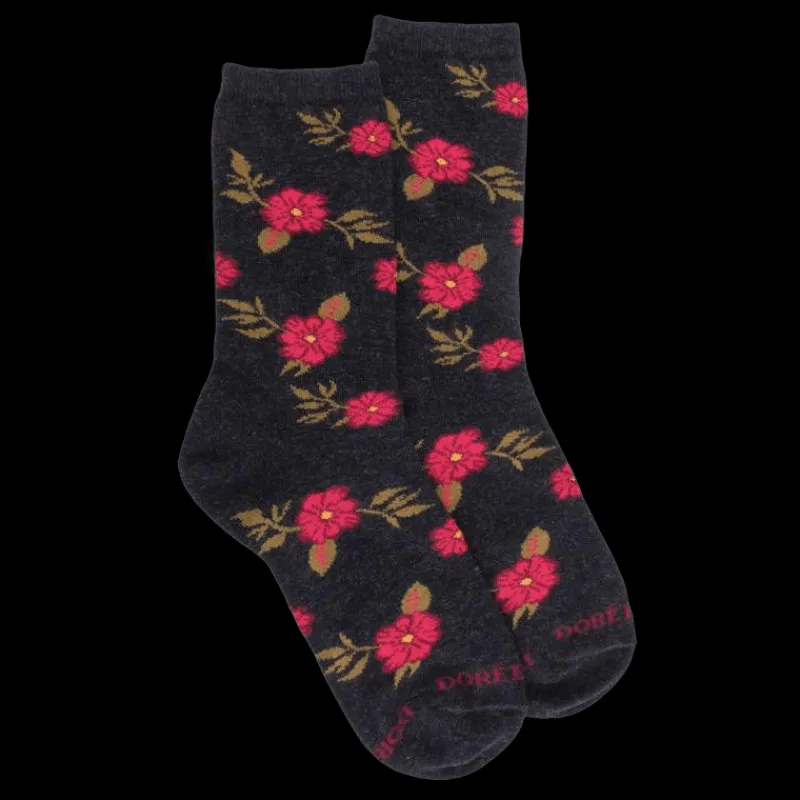 chaussettes_femme_en_coto_0-24.webp Femme Doré Doré Chaussettes^Chaussettes femme en coton à motif fleurs - Gris anthracite