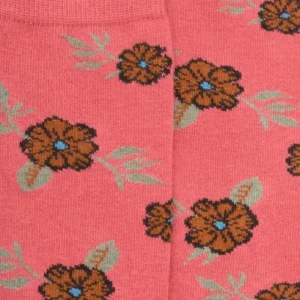 Femme Doré Doré Chaussettes^Chaussettes femme en coton à motif fleurs - Rose Jouy